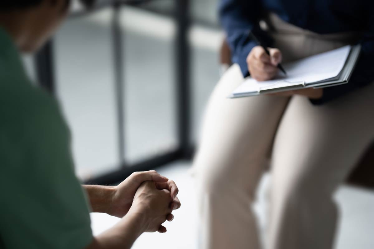 A person in individual therapy